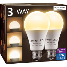 LED Bulbs A19 E26 3000K Warm White 500/1000/1500lm 2-Pack