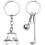Golf Cart Charm Keychain for Siblings 2 PCS 1