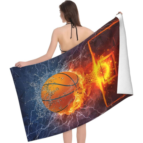 Basketball Beach Towel Microfiber Quick-Dry 52x32 Inch 2