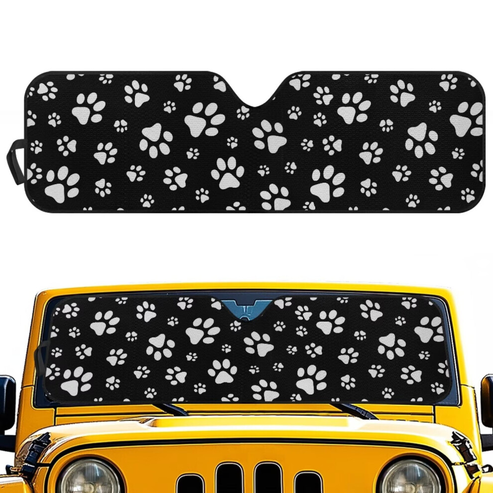 Foldable Pet Paws Windshield Sun Shade For Jeep Wrangler Tj 913466809318