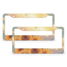 Sunflower License Plate Frames Aluminum 2 Pack