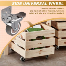 Side Mount Casters, 2 Inch Furniture Wheels, LShaped Rubber Casters Set of 8, 360-Degree Locking Swivel Top 8pack