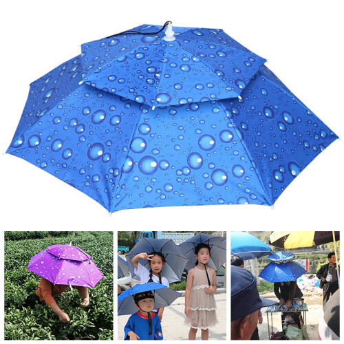 Umbrella Hat Anti-UV Rainproof Double-Layer Silver Gray 1