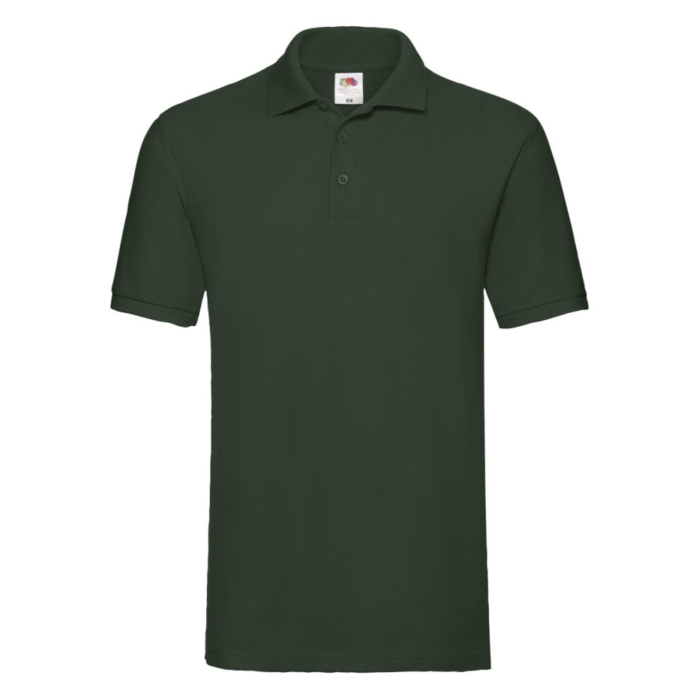 Fruit Of The Loom (Xxl, Bottle Green) Mens Premium Pique Polo Shirt