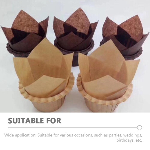Tulip-shaped cupcake liners paper 200 pcs 1