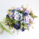 Artificial Peonies Bouquet Vintage White Silk 5-Head Blue 7