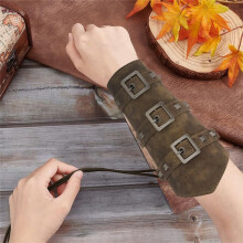 2 Stuks Kunstleer Polsbeschermers Set Middeleeuwse Arm Bracers Arm Armor Polsbeschermer Punk Arm