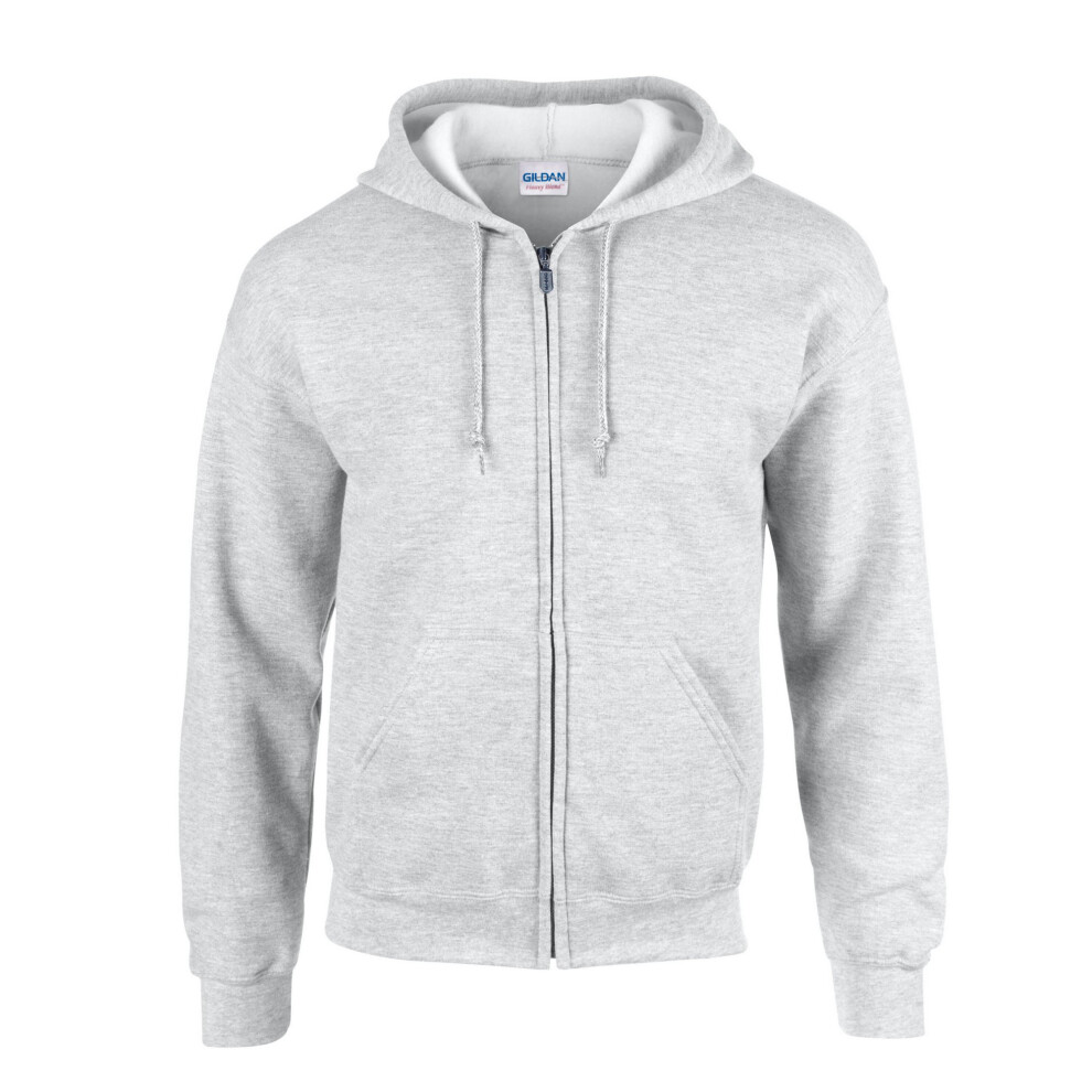 Gildan (M, Ash) Unisex Adult Heavy Blend Full Zip Full Zip Hoodie