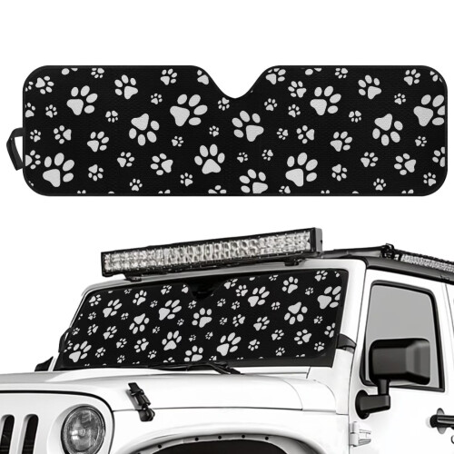 Foldable Pet Paws Windshield Sun Shade for Jeep Wrangler TJ 1