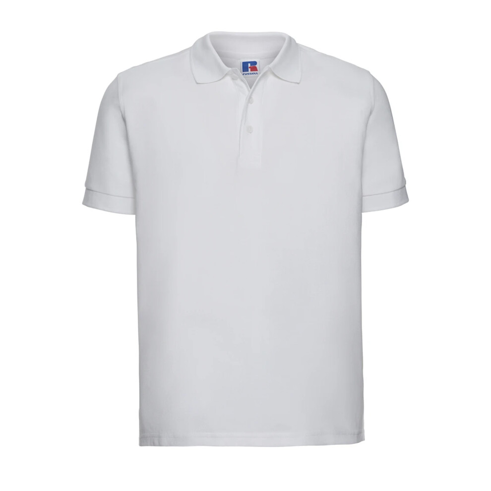 Russell (S, White) Mens Ultimate Classic Polo Shirt