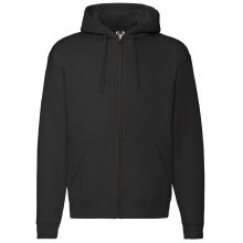 (S, Black) Fruit Of The Loom Mens Zip Through Hooded Sweatshirt / Hoodie