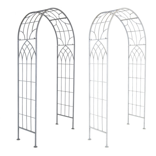 Charles Bentley Charles Bentley Decorative Wrought Iron Arch - Grey & White