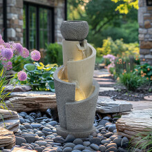 Charles Bentley 3-Tier Spiral Water Fountain LED, 3 Tier - Mains Powered