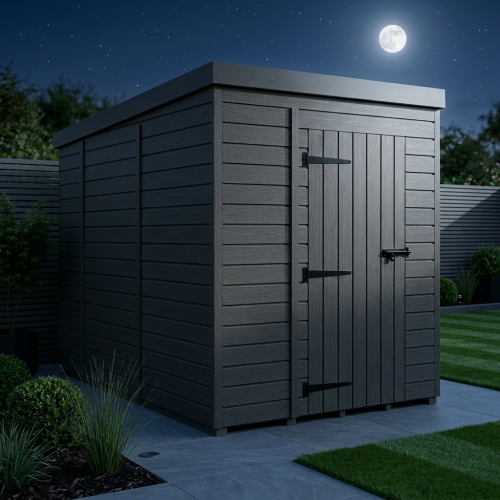 6x10 Pent Composite Shed Tanalised (Single Door, No Windows) 2