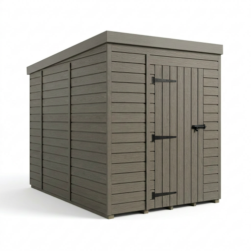 6x10 Pent Composite Shed Tanalised (Single Door, No Windows) 1