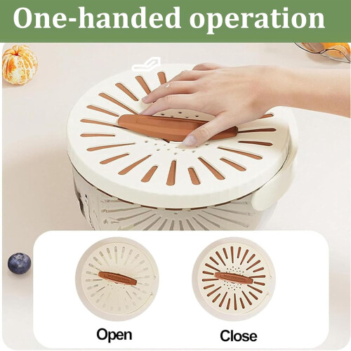 Kitchen draining and storage basket with foldable handle 2