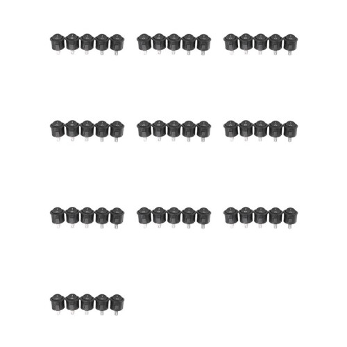50 Pcs SPST Black Button /Off Round Rocker  AC 6A/125V 3A/250V
