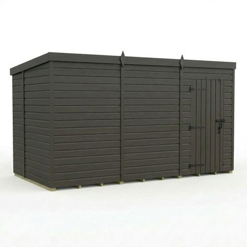 12x6 Pent Composite Shed Tanalised (Single Door, No Windows) 1