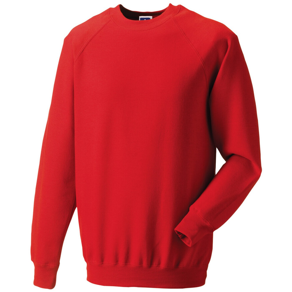 Russell (Xl, Bright Red) Mens Spotshield Raglan Sweatshirt