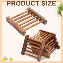 50 Pcs Bamboo Wood Soap, Self Draining Wooden Soap Holders for Bathroom and Kitchen
