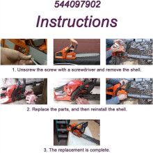 544097902 Chainsaw Brake Clutch Cover Assembly, Clutch Cover and 325"-7T Clutch Drum Sprocket Rim Needle Bearing Kit