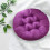 Rond stoelkussen met strikjes, paars, polyester, 45,7 cm 1