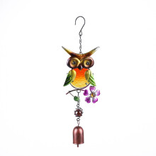 Carillon éolien hibou en métal, décoration de jardin, 1 pièce