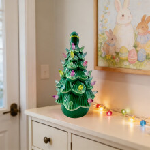 Décoration de Pâques en résine représentant un lapin avec lumières LED, 8,9 x 15,3 cm