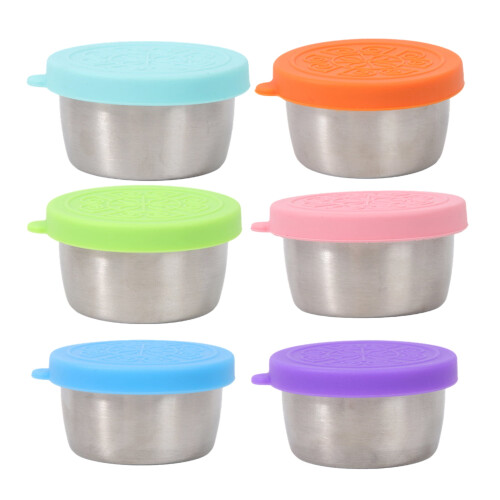 Salladsdressingbehållare i rostfritt stål, 6-pack 2,4 oz