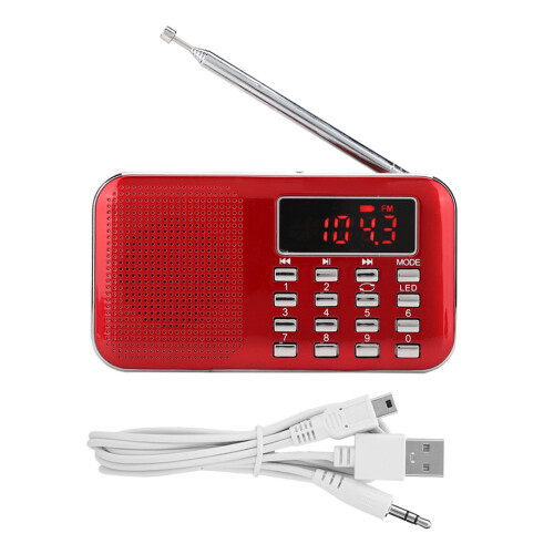 Κόκκινος δέκτης ήχου, ραδιόφωνο FM/AM, MP3 player με υποδοχή AUX