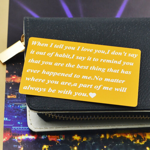Stainless Steel Wallet Card Insert for Anniversary Wedding