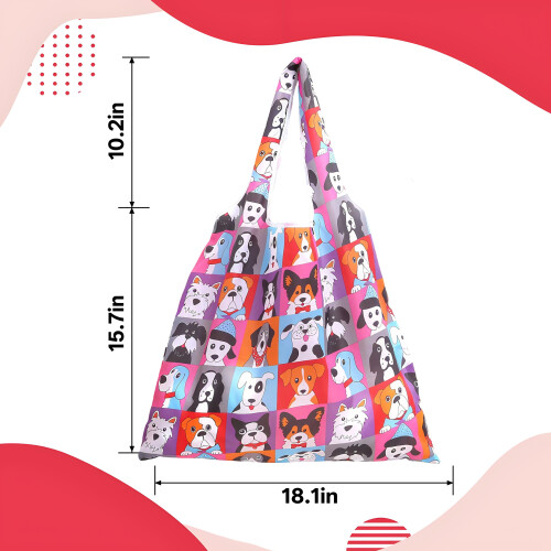 Återanvändbara matkassar i polyester, vikbara, stora tygpåsar, 10-pack 1