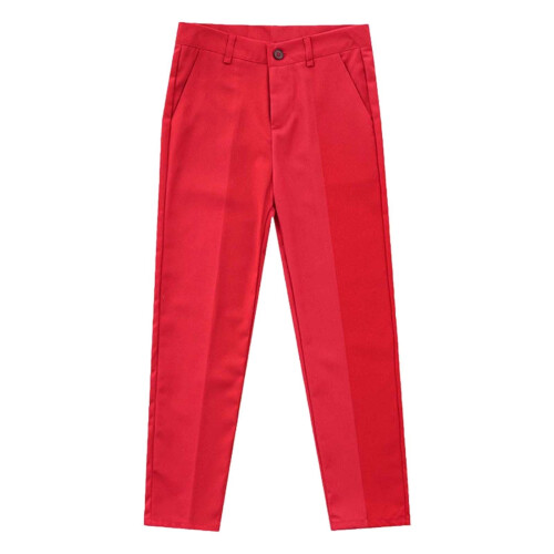 Boys' Wrinkle-Resistant School Pants Red Size 160 2
