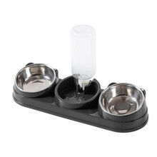 Pet Water Dish Double Bowl with Automatic Dispenser