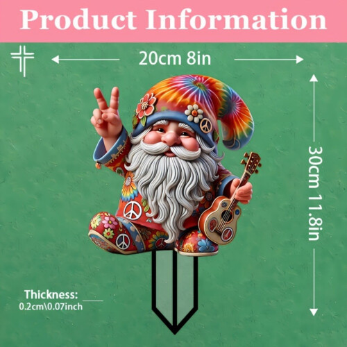 Nyckfull Hippie Gnome Staty Akryl 4-pack 1