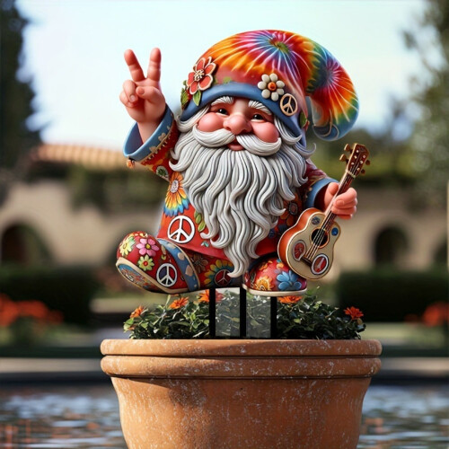 Nyckfull Hippie Gnome Staty Akryl 4-pack 2