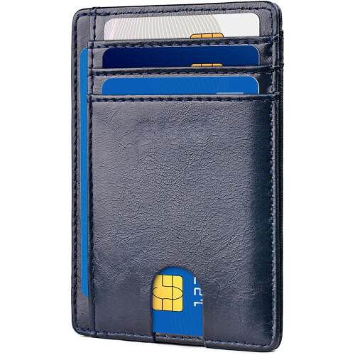PUMIER slim minimalist leather wallet with RFID blocking -