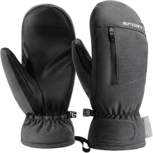 Waterproof Ski Mittens for Women Men Youth with Zipper