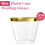 Gold Rimmed Disposable Plastic Wine Glasses 9 oz 3