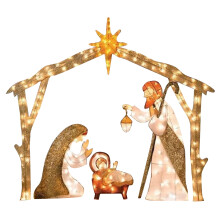 Christmas Nativity Scene Ground Stake with LED Lights