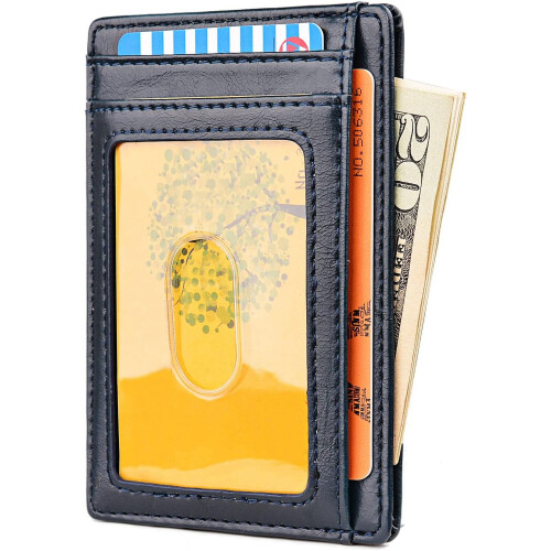 PUMIER slim minimalist leather wallet with RFID blocking - 1