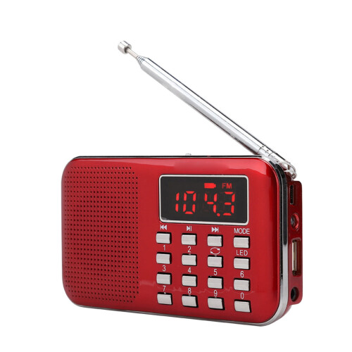 Κόκκινος δέκτης ήχου, ραδιόφωνο FM/AM, MP3 player με υποδοχή AUX 1