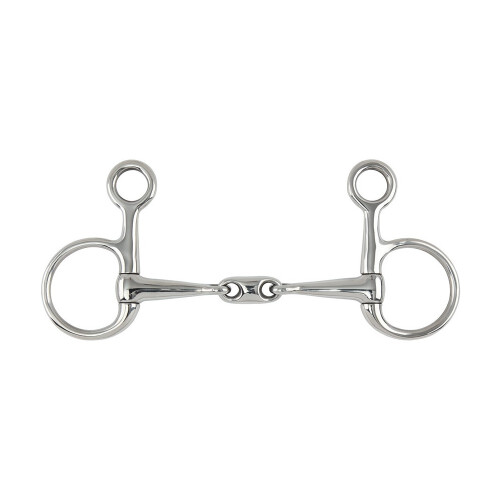 (5in, Silver) Shires Lozenge Horse Hanging Cheek Snaffle Bit