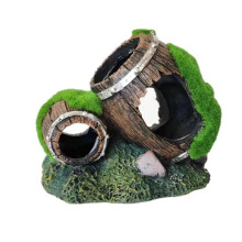 Miniature Mossy Caves Resin Aquarium Shelter for Fish and