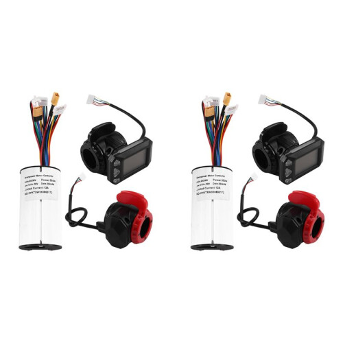 2X 36V 350W Folding Scooter Controller Kit Electric Scooter Controller LCD Display Brake Accelerator Throttle Set(36V)