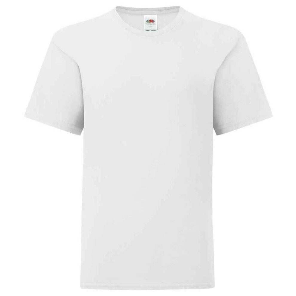 Fruit Of The Loom (12-13 Years, White) Childrens/Kids Iconic T-Shirt