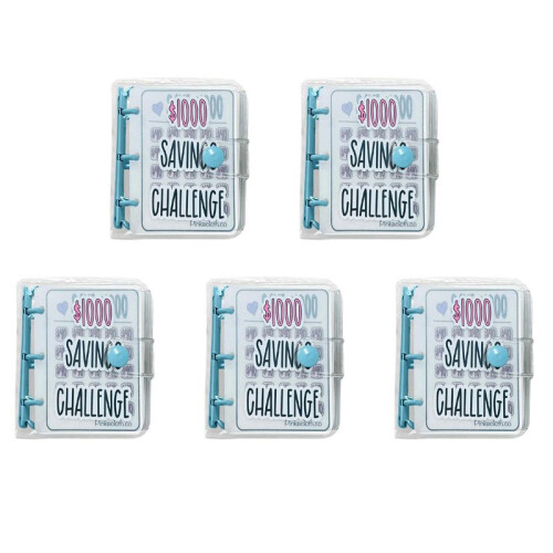 5X 1000 Savings Challenge Binder, Money Saving Binder, Savings Challenges Book with Envelopes, A