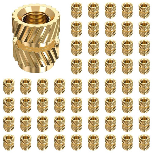 600Pcs M3X5.7-OD4.6 Thread Knurled Brass Threaded Heat Set Heat Resistant Insert Embedment Nut for 3D Printer