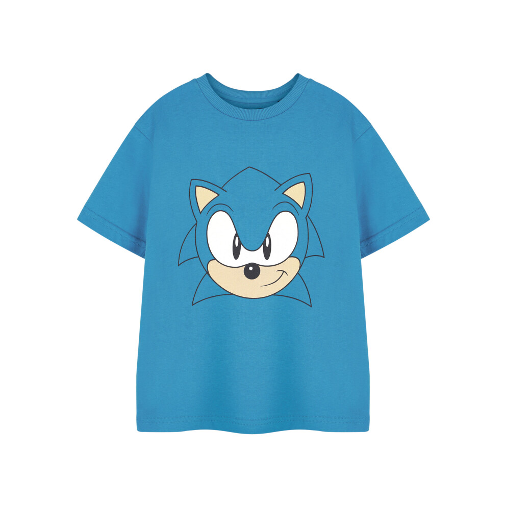 Sonic The Hedgehog (7-8 Years) Short Sleeved T-Shirt (Boys Blue)