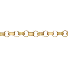 Jewelco London Men's Solid Gold-plated Silver Hand Assembled Engraved Cast Belcher 8mm Gauge Chain Bracelet, 8.5 inch 21cm - ACN002J-GP-8.5